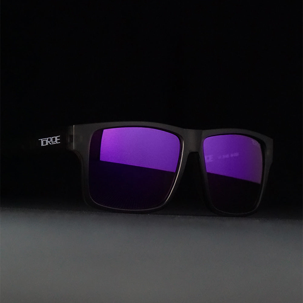 TOROE Polarized Square Sunglasses - TR90 Frame, Hydrophobic Mirrored Lenses