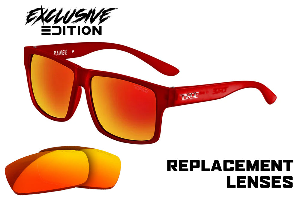 Fire Red Mirror: Replacement Lenses – TOROE Performance Eyewear