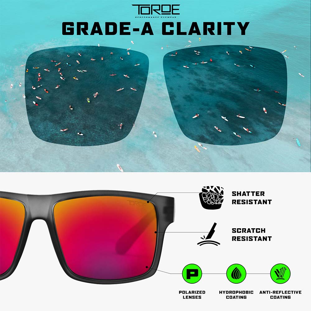 mens goggles amazon Exclusive Purple Fuze Mirrored Lens Polarized Range Sunglasses Scratch Resistant uv400 polarized shatter resistant tough durable fishing sports outdoors lifetime warranty – TOROE Performance Eyewear