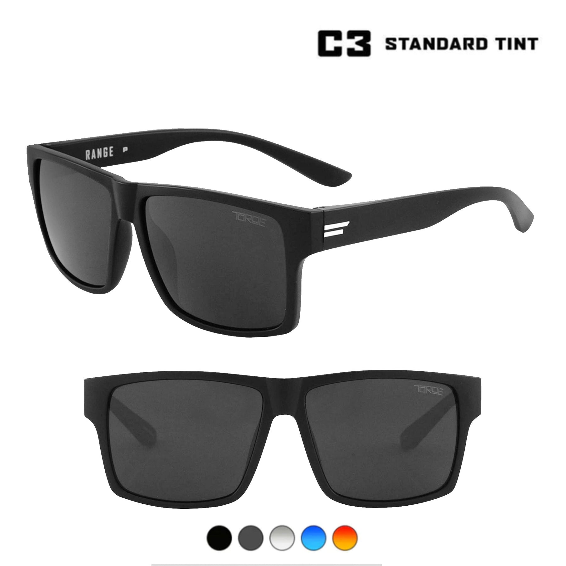 Toroe 'Range' Polarized Sunglasses with Lifetime Warranty Matte Black / Black / Purple