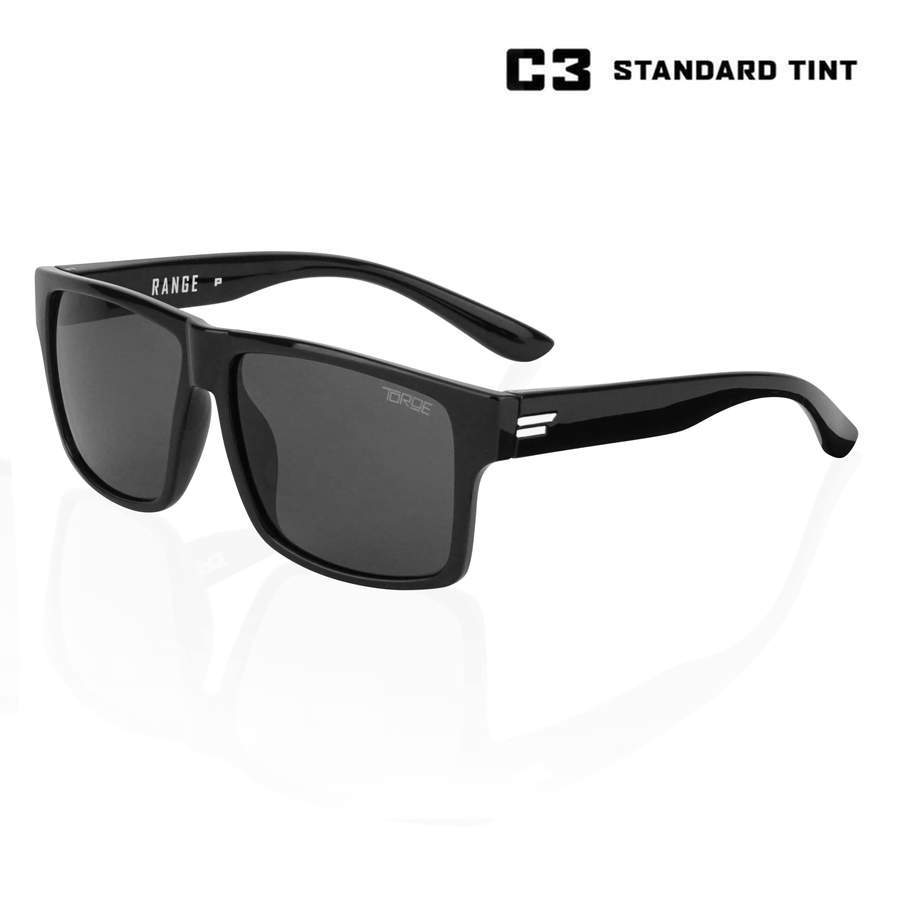 Toroe 'Range' Polarized Sunglasses with Lifetime Warranty Glossy Black / White / Fire Red Mirror Lens