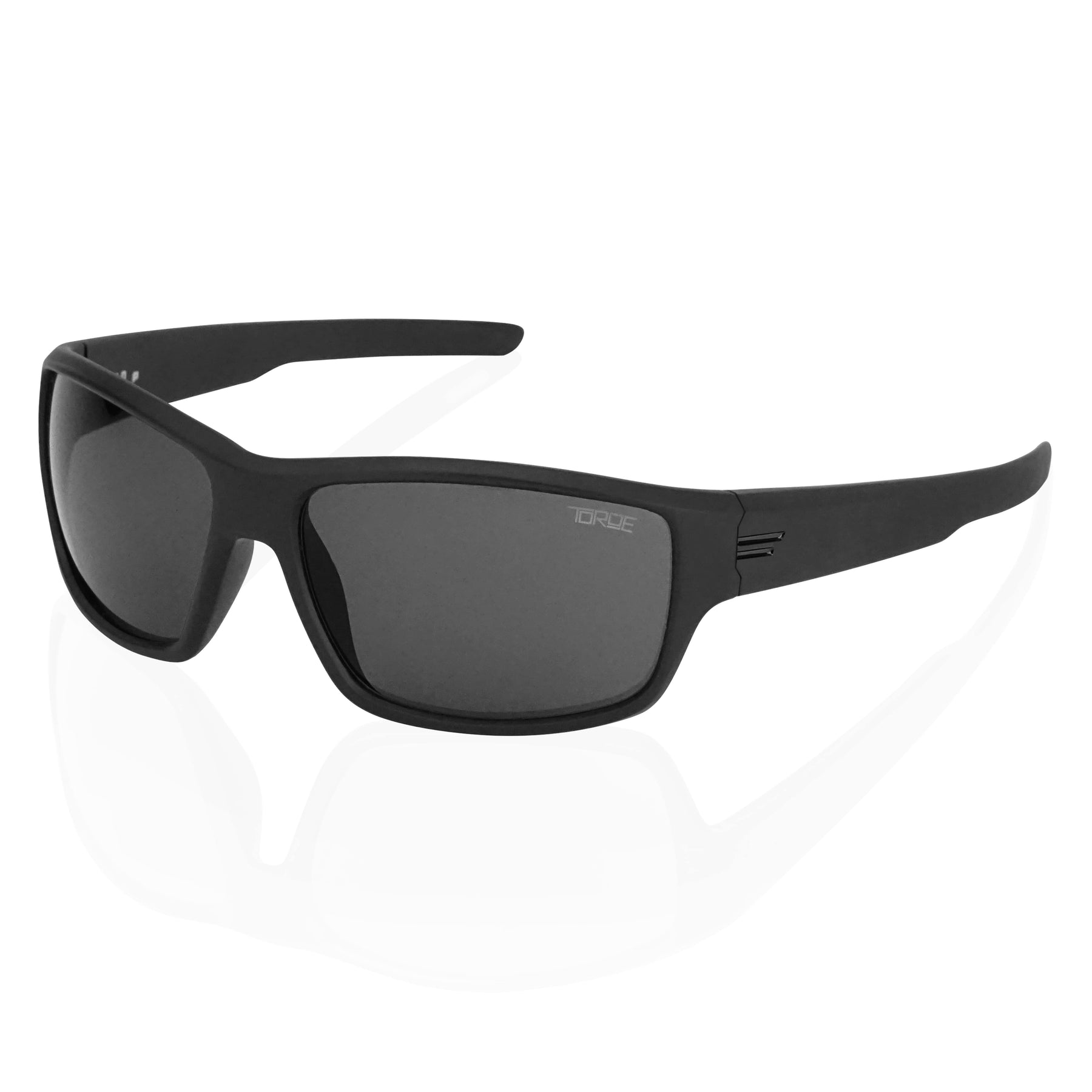 Toroe 'Field' Polarized Sunglasses with Lifetime Warranty Glossy Black / White / Baja Blue Mirror Lens