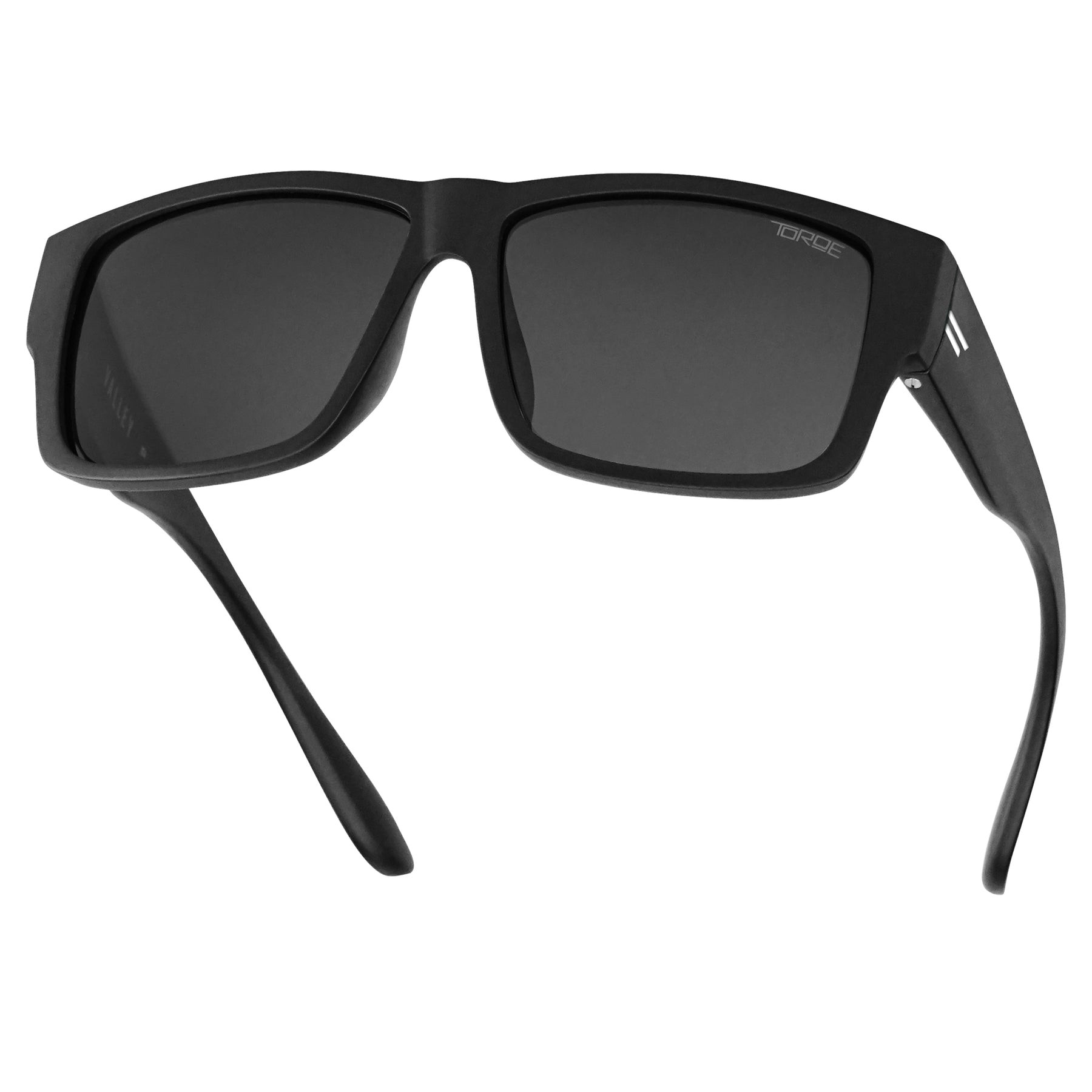 Toroe 'Valley' Polarized Sunglasses with Lifetime Warranty Matte Black / White / Bronze Mirror Lens
